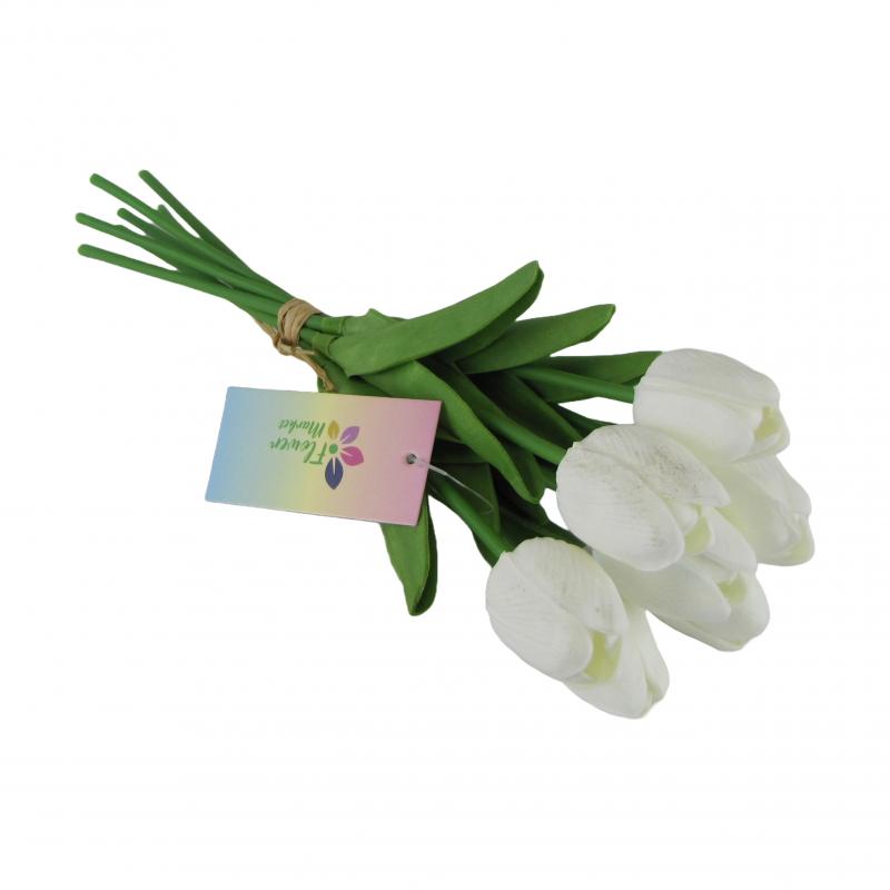 Bukiet tulipanów 7szt. 33cm kolor biały